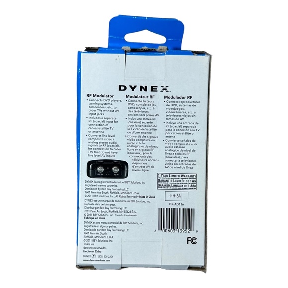 Dynex DX-AD116 RF Modulator AV Signal Converter TESTED - Picture 2 of 2